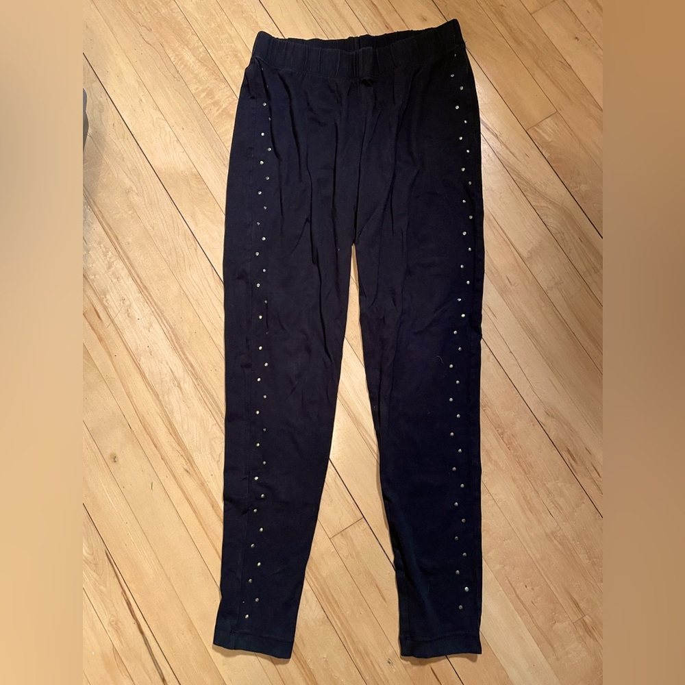 Maurice’s black leggings with studded details on side, size medium